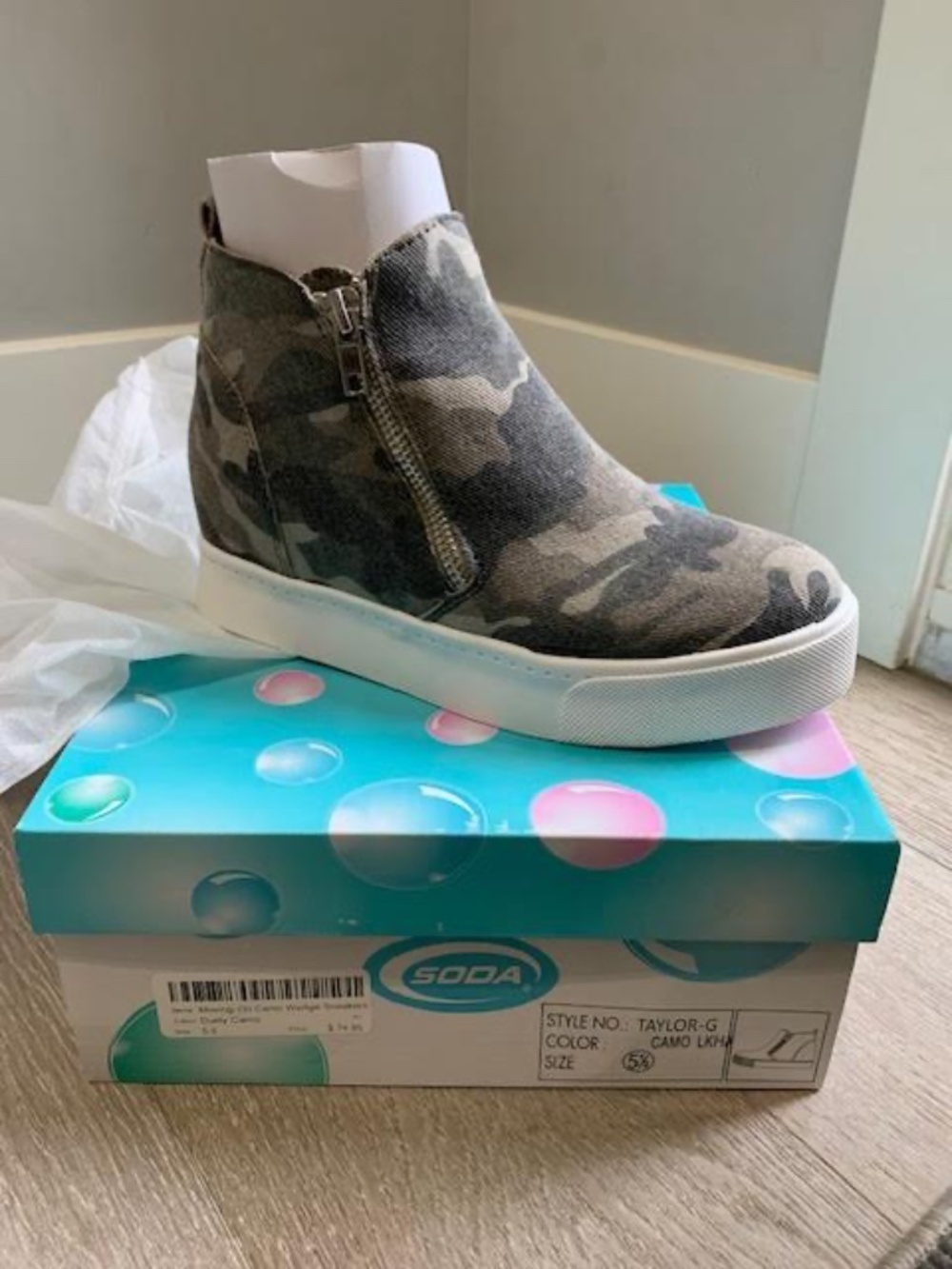 Soda Shoes Cameo Wedge Sneakers